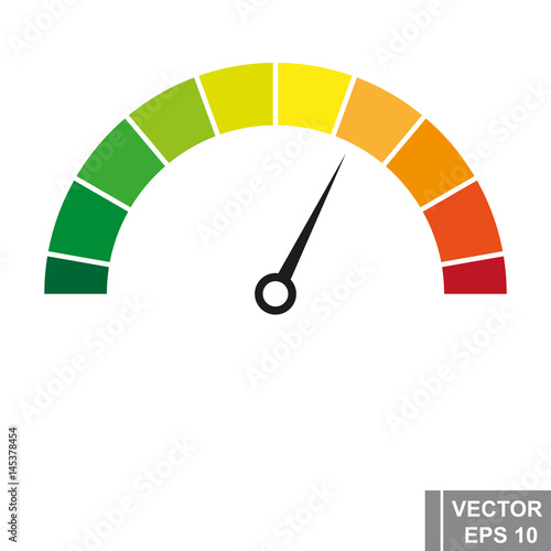 Scale of measurement. Heat. speed. Arrow. From green to red. For your design. photo