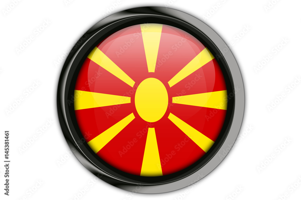 Macedonia flag in the button pin Isolated on White Background Macedonia flag in the button pin Isolated on White Background