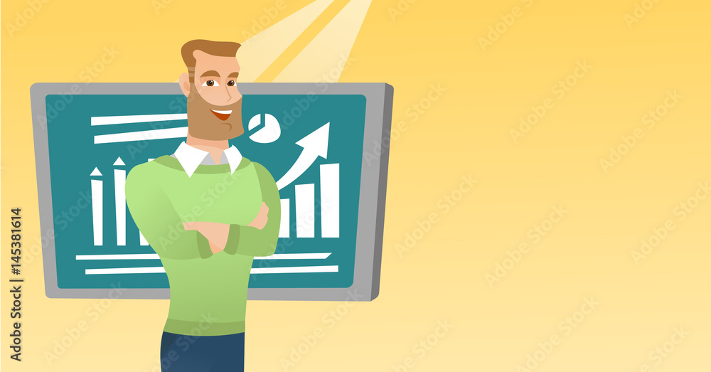 Teacher or student standing in front of chalkboard Teacher or student standing in front of chalkboard