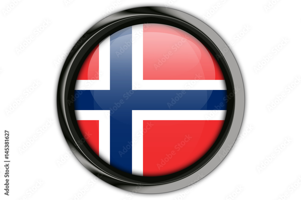 Norway flag in the button pin Isolated on White Background Norway flag in the button pin Isolated on White Background