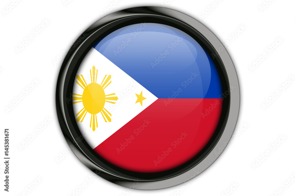 Philippines flag in the button pin Isolated on White Background Philippines flag in the button pin Isolated on White Background