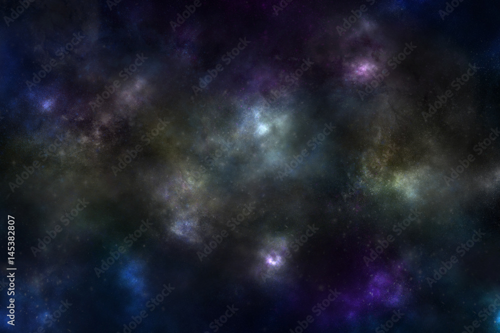 Universe with the stars and space dust background, illustration