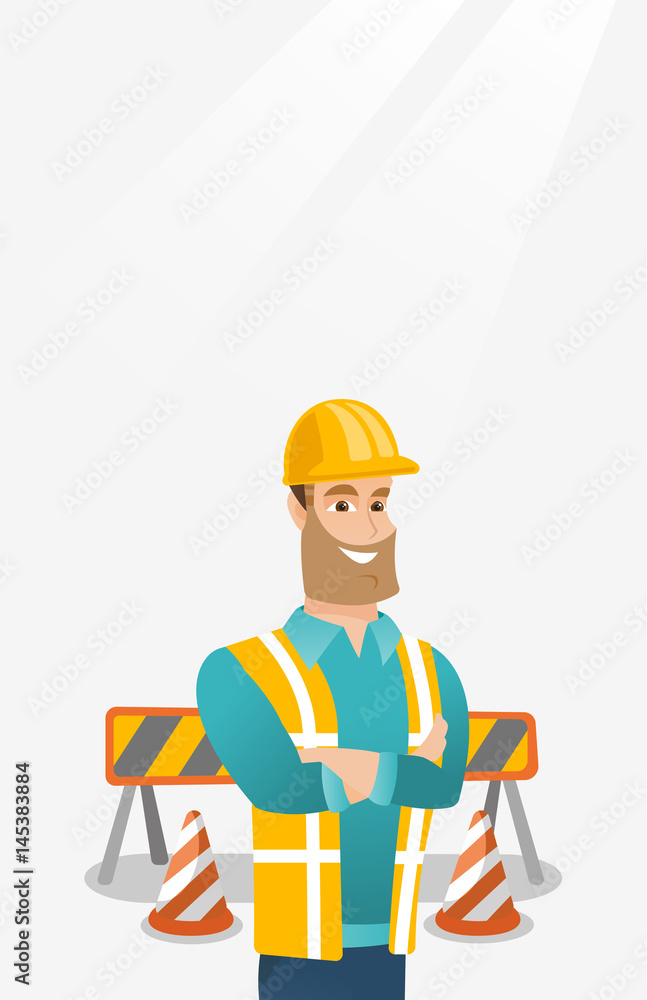 Confident builder with arms crossed. Confident builder with arms crossed.