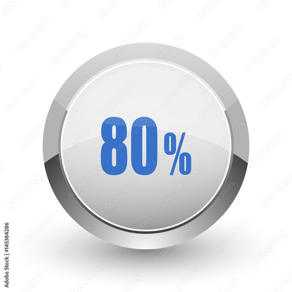 80 percent chrome border web and smartphone apps design round glossy icon. 80 percent chrome border web and smartphone apps design round glossy icon.
