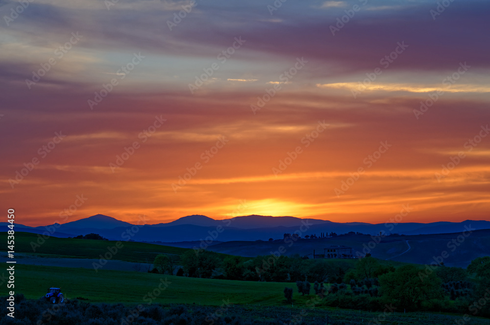 Obraz premium Sunset in Tuscany