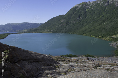Fototapeta Naklejka Na Ścianę i Meble -  blue lake near glacier Svartisen