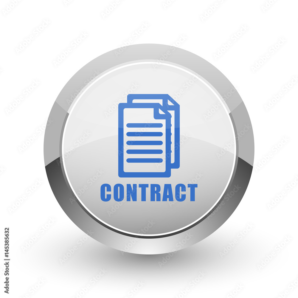 Contract chrome border web and smartphone apps design round glossy icon. Contract chrome border web and smartphone apps design round glossy icon.