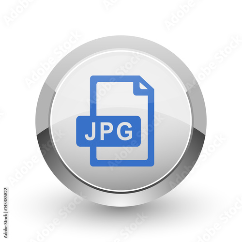 Jpg file chrome border web and smartphone apps design round glossy icon.