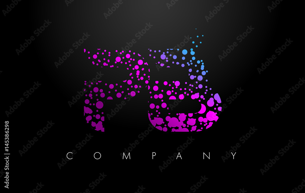 PB P B Letter Logo with Purple Particles and Bubble Dots PB P B Letter Logo with Purple Particles and Bubble Dots