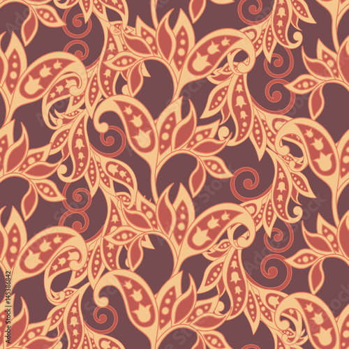 Ornate damask background. Vector vintage pattern