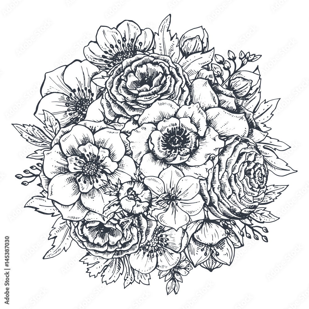 Floral composition. Bouquet with spring flowers. Floral composition. Bouquet with spring flowers.