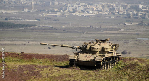 Old Israeli tank on Syrian border