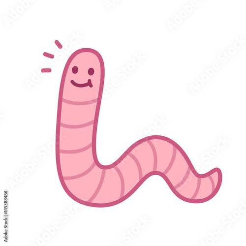 Cute cartoon earthworm