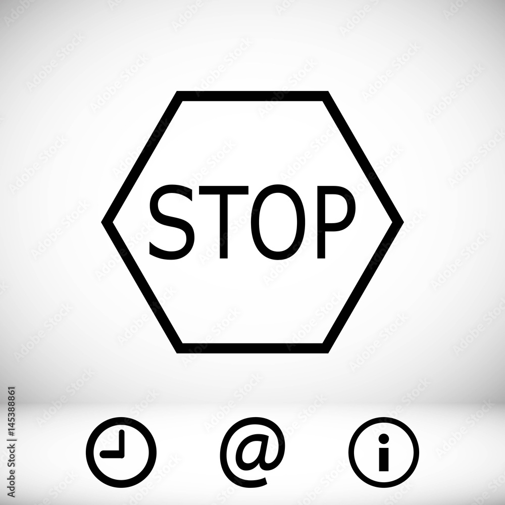 stop icon stock vector illustration flat design stop icon stock vector illustration flat design