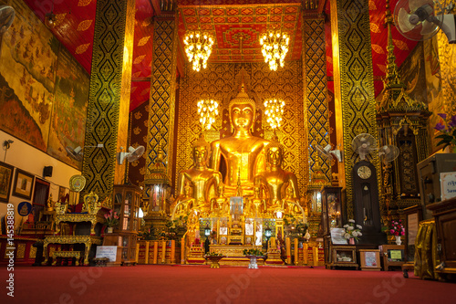 Lamphun, Thailand - Aug 26,2011: Wat Phra That Hariphunchai.The Beautiful Temple where is famous place and landmark for Buddhist and tourist people.