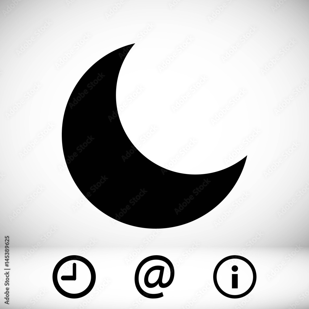 moon icon stock vector illustration flat design moon icon stock vector illustration flat design