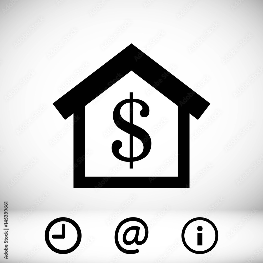 money home dollar icon stock vector illustration flat design money home dollar icon stock vector illustration flat design