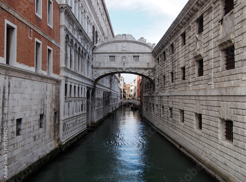 Venice bridge of sighs doges palace and canal