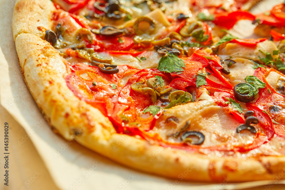 Pizza sweet pepper olives tomato Pizza sweet pepper olives tomato