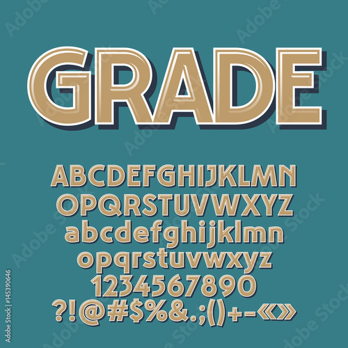 Vector set of old fashioned letters, numbers and symbols. Contains graphic style.