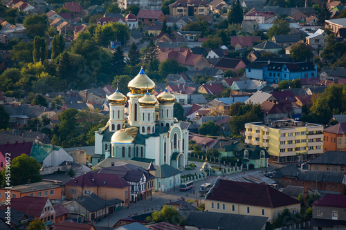 City  Khust,  Ukraine. Top view photo