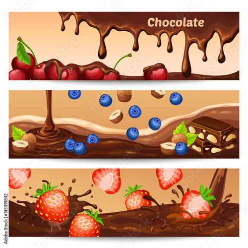 Cartoon Chocolate Horizontal Banners