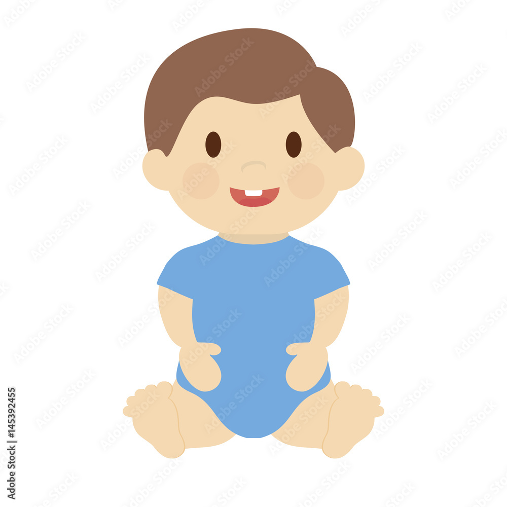 cute baby boy, cartoon icon over white background. colorful design. vector illustration