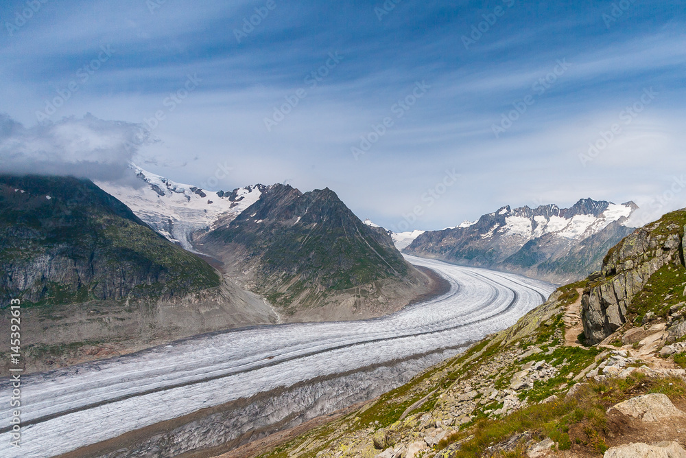 Aletsch Glacier in Alps, Switzerland