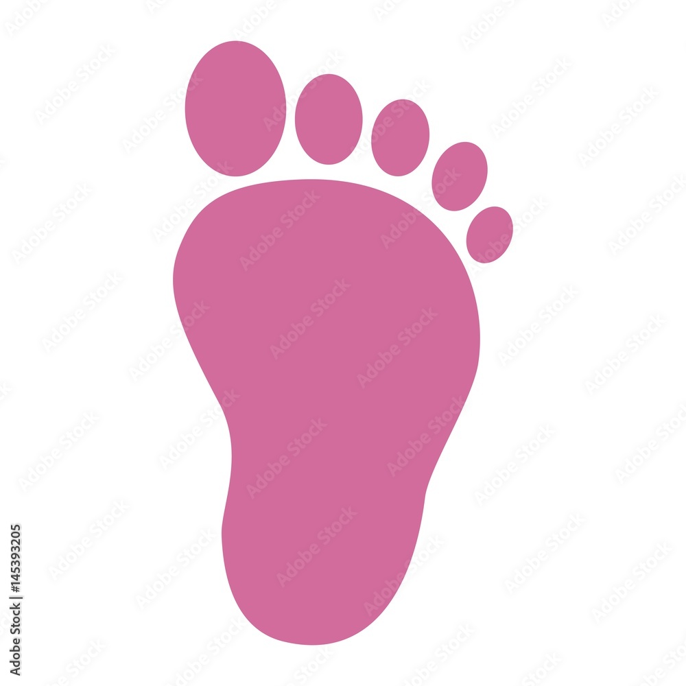pink baby foot icon over white background. vector illustration pink baby foot icon over white background. vector illustration