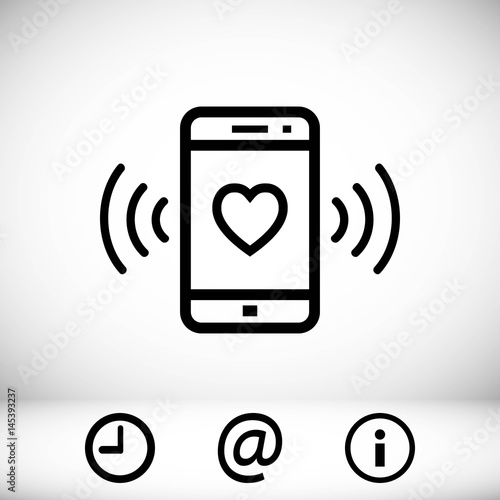 phone rings with a heart icon stock vector illustration flat design