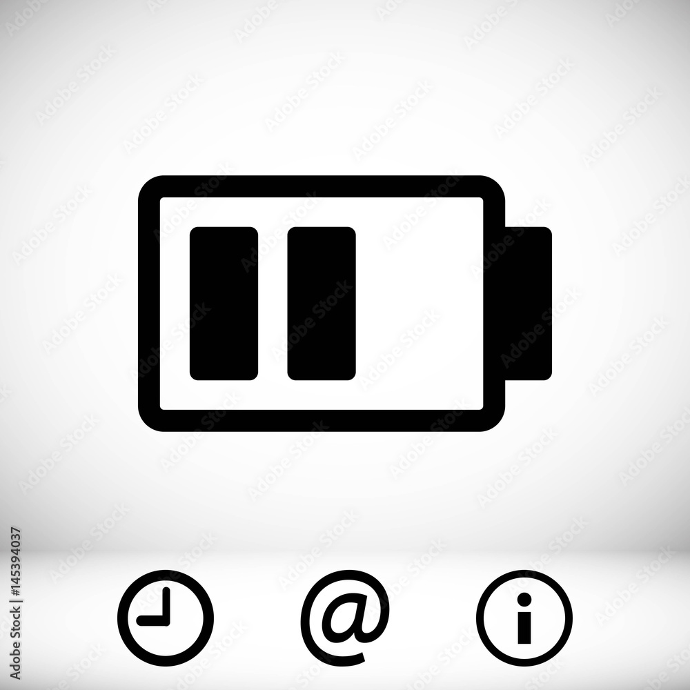 battery vector icon stock vector illustration flat design battery vector icon stock vector illustration flat design