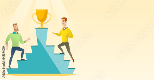 Two men competing for the business award.