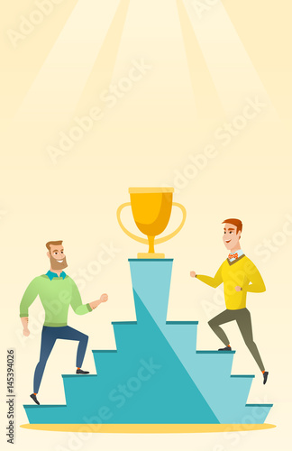 Two men competing for the business award.