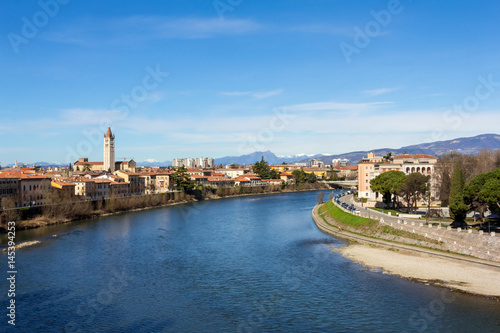View of the Adige River in Verona Italy