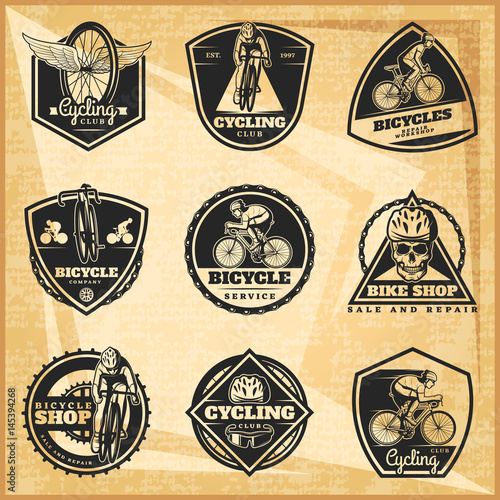 Black Biking Emblems Set