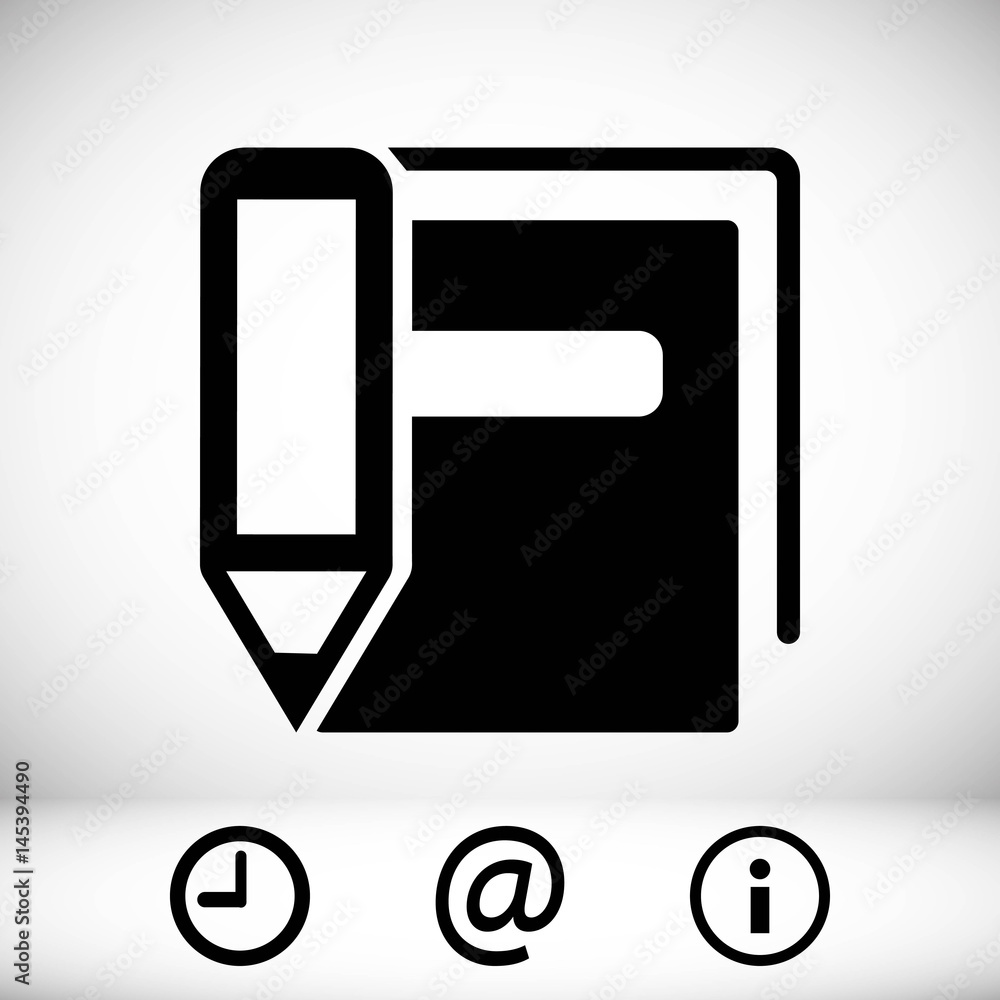 book pencil icon stock vector illustration flat design book pencil icon stock vector illustration flat design
