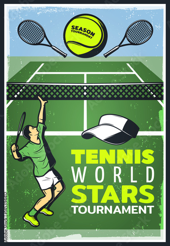 Colored Vintage Tennis Championship Poster