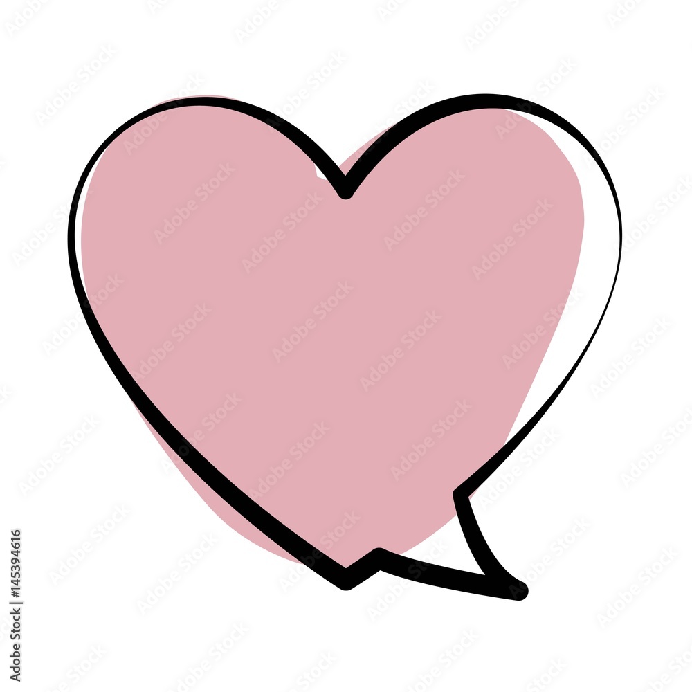 speech heart icon over white background. vector illustration speech heart icon over white background. vector illustration