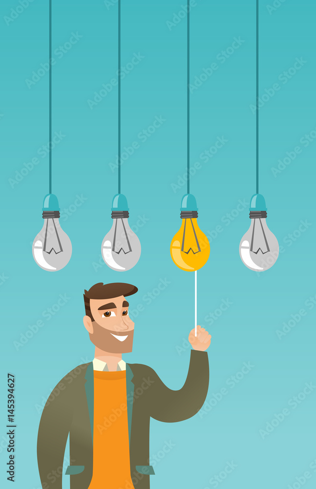 Man having business idea vector illustration. Man having business idea vector illustration.