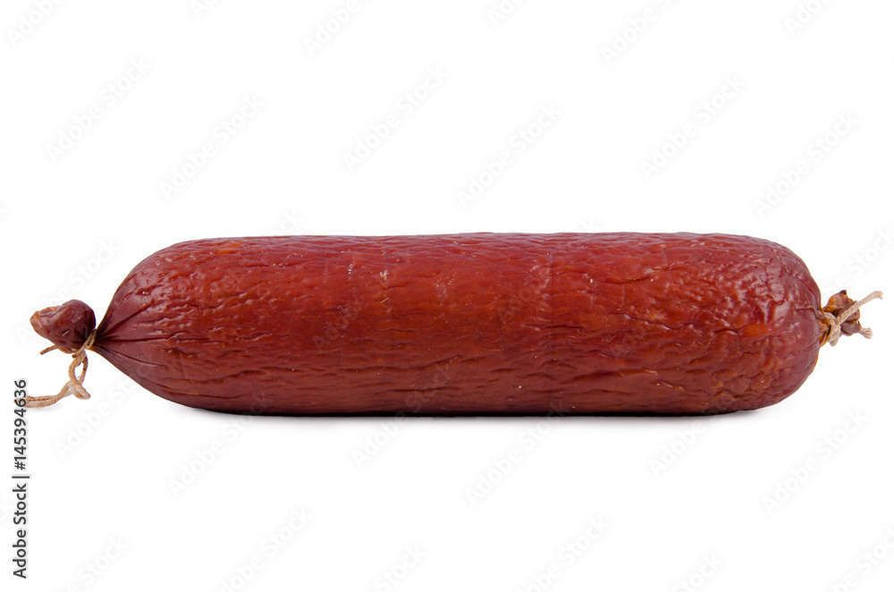 Smoked sausage isolated on white background Smoked sausage isolated on white background