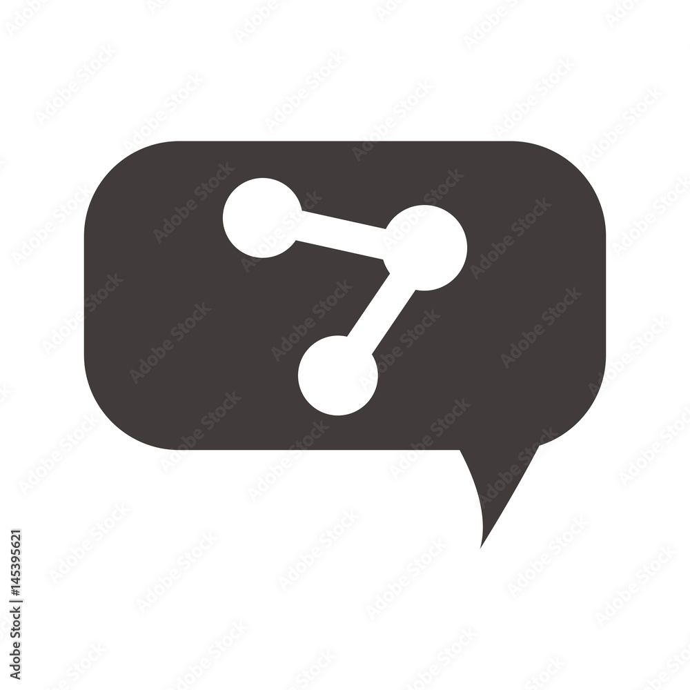 speech rectangle with share icon over white background. vector illustration speech rectangle with share icon over white background. vector illustration
