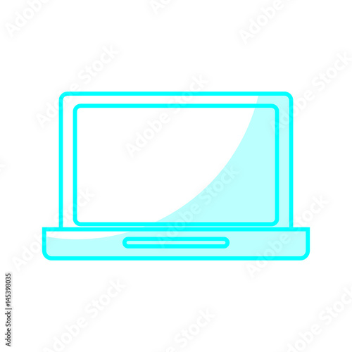 laptop computer icon over white background. vector illustration