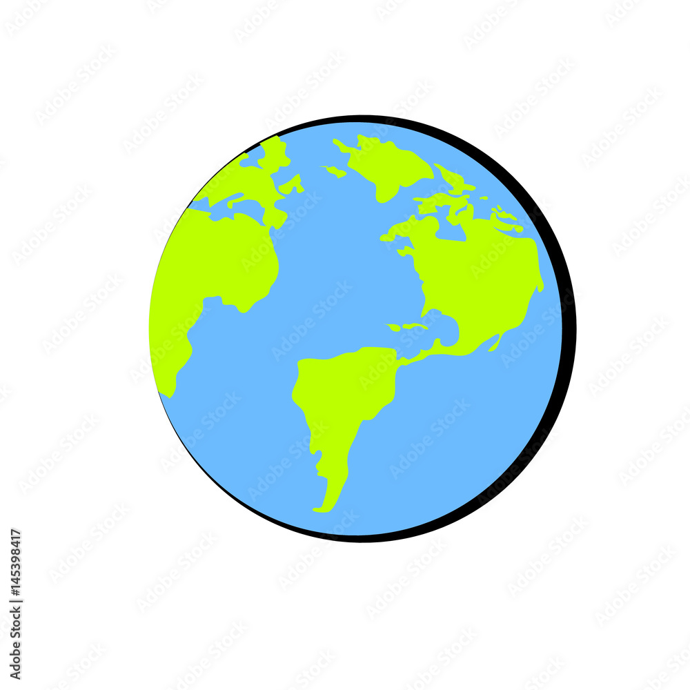 earth planet icon over white background. vector illustration