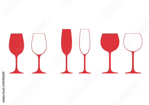 set of wine glasses