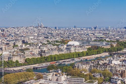  View from Eiffel Tower over river Sein