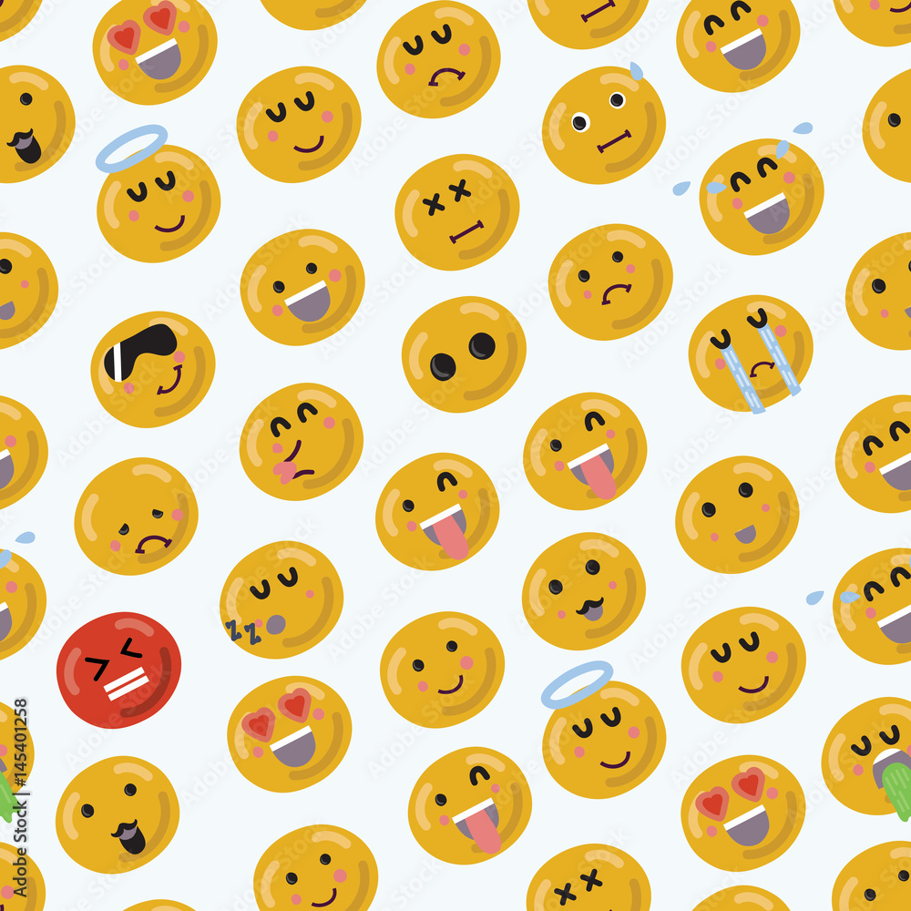 Smiley Face Seamless Pattern : Vector Illustration Smiley Face Seamless Pattern : Vector Illustration