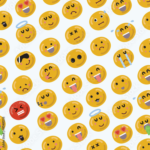 Smiley Face Seamless Pattern : Vector Illustration