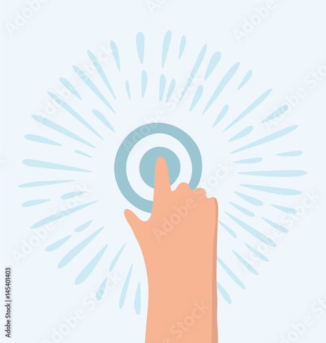 Hand touch / tap gesture line art icon for apps and websites