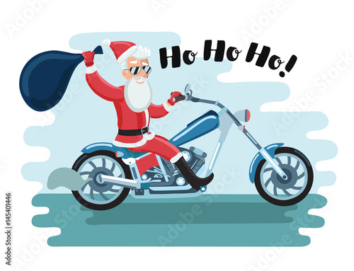 Vector Santa Claus motorcyclist