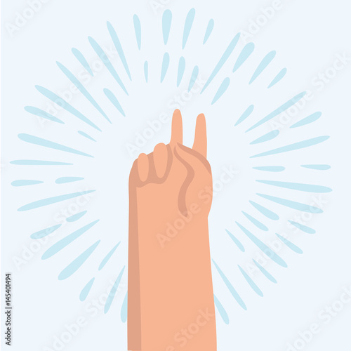 Hand gesture peace sign